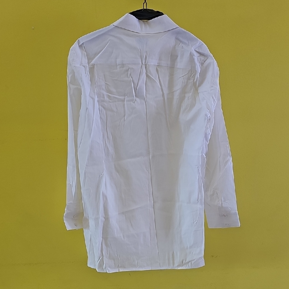 Women's Classic White Tunic Shirt With Stretch - Picture 3 of 5